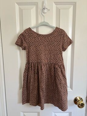 Cat & Jack Brown Floral Short Sleeve Casual Dress